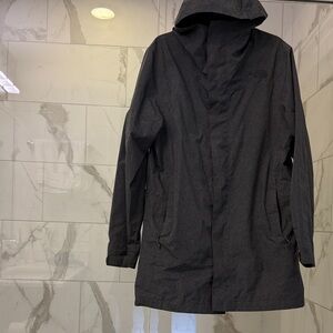 The North Face charcoal grey hooded Raincoat